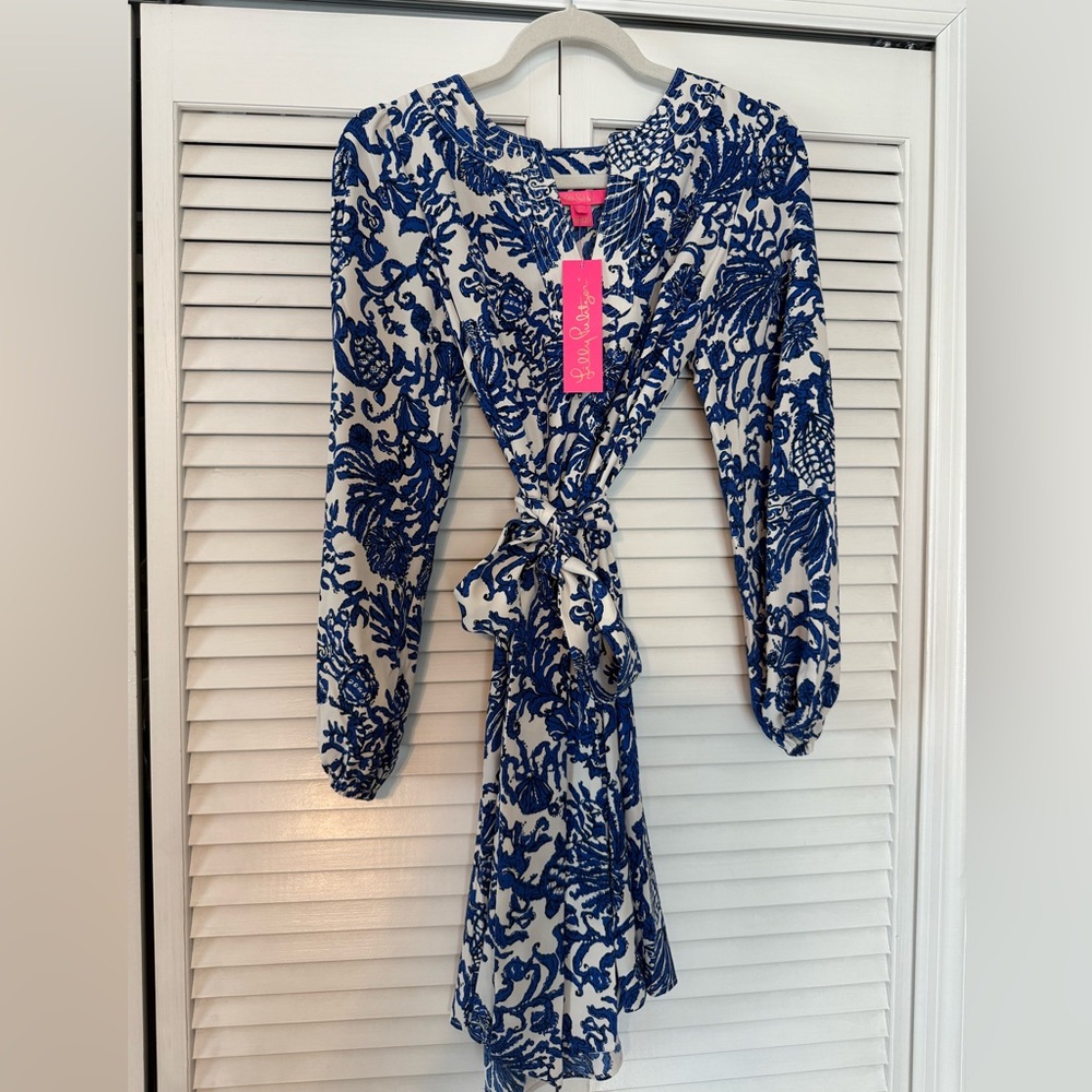 Lilly Pulitzer OLIVINE DRESS, print: DEEPER COCONUT RIDE WITH ME; size 4 NWT - Picture 10 of 10